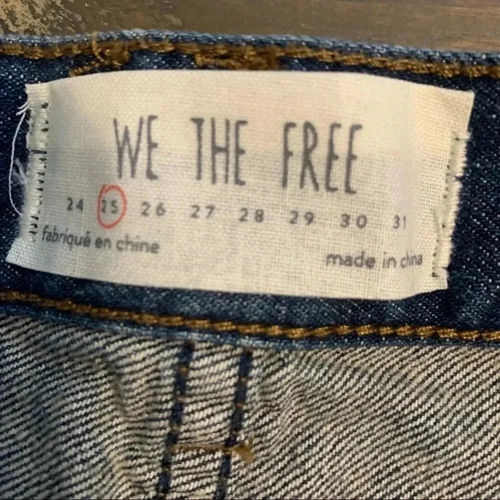 We The Free CutOff Shorts Denim Jeans Distressed Frayed Free People Boho Country - Picture 8 of 8